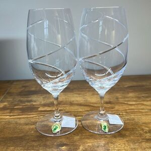 Waterford Crystal Crossroads Flight Iced Beverage Wine Glass set of 2 Lead Cryst